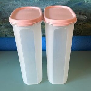 2 Pink Vintage Tupperware Storage Container good for rice/flour/ceral/sugar